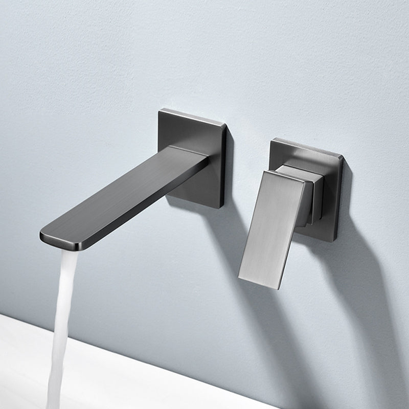 Concealed Single Handle Wall Mounted Bathroom Sink Faucet