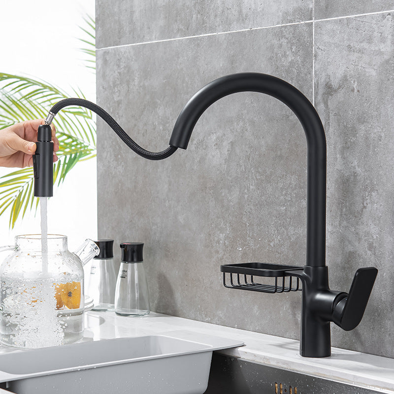 Single Handle Hot Cold Kitchen Faucet with Pull Down Sprayer