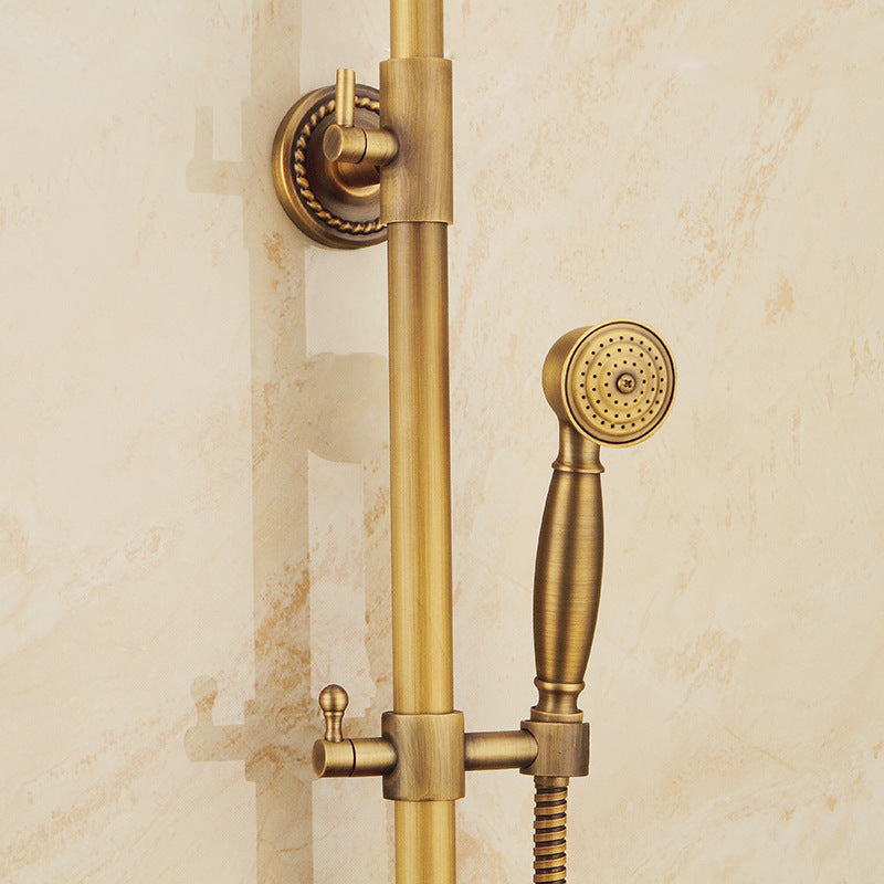 Retro Copper Shower Set with Brass Tap and Practical Showers