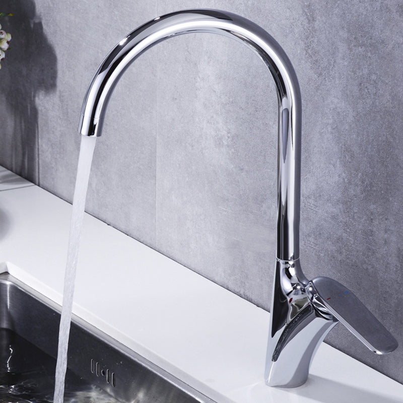 Brushed Mixer Tap Deck Mounted Swivel Kitchen Faucet