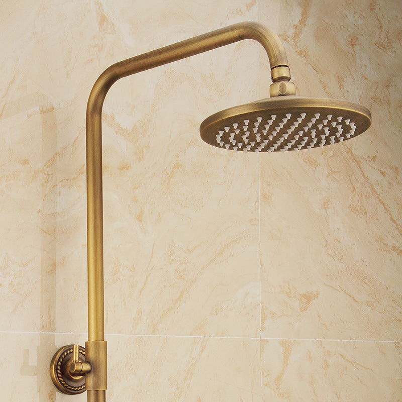 Retro Copper Shower Set with Brass Tap and Practical Showers