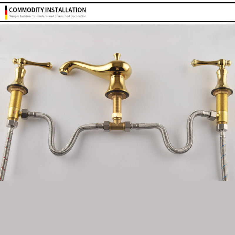 Antique 3 Hole Widespread Bathroom Faucet