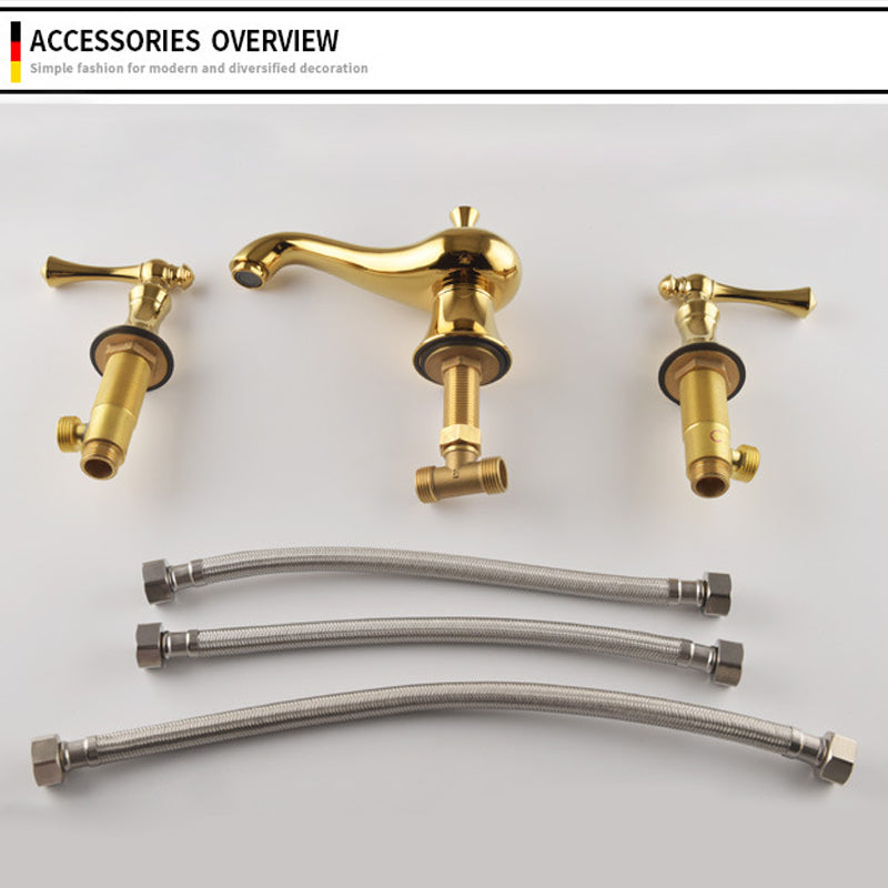 Antique 3 Hole Widespread Bathroom Faucet