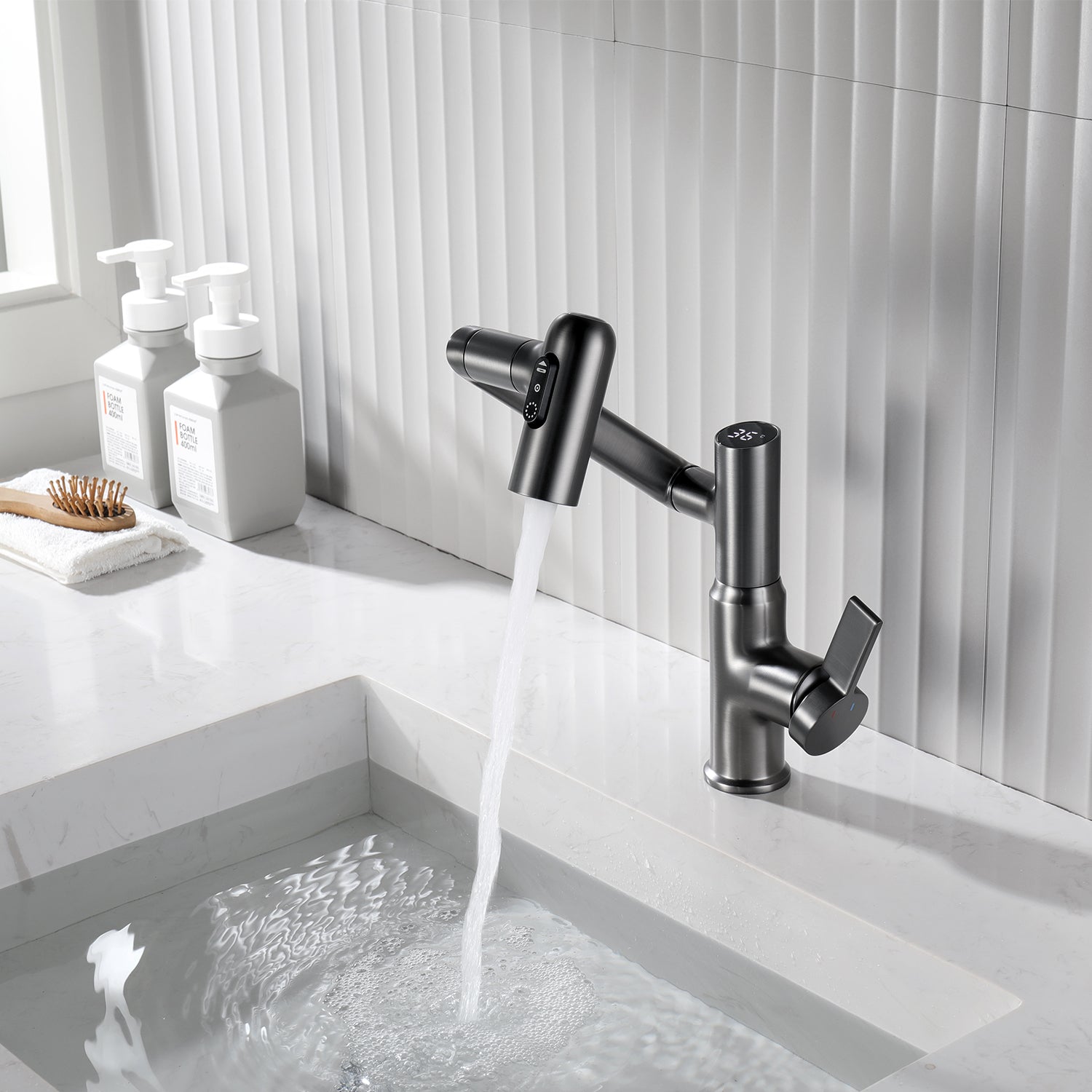 Intelligent Digital Display Bathroom Hot And Cold Basin Faucet