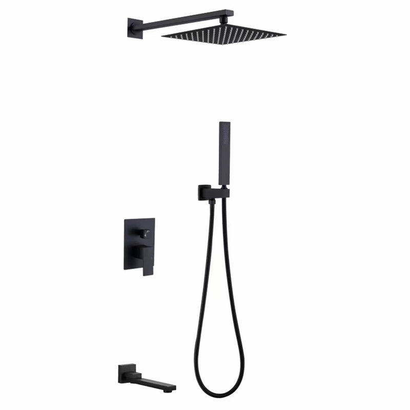 4 Sets Black Modern Bath Shower Set