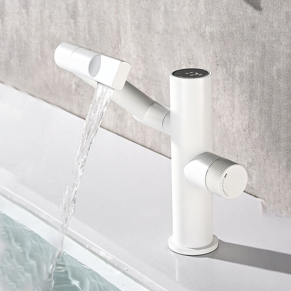 Single-Hole Smart Bathroom Faucet with Temperature Display