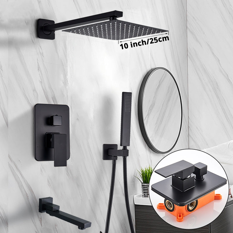 4 Sets Black Modern Bath Shower Set