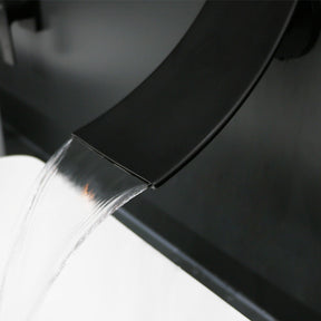 Modern Single Handle Wall Mounted Waterfall Bathroom Sink Faucet