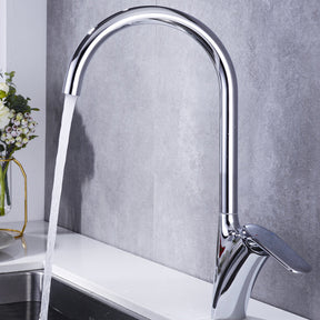 Brushed Mixer Tap Deck Mounted Swivel Kitchen Faucet