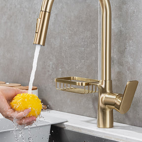 Single Handle Hot Cold Kitchen Faucet with Pull Down Sprayer
