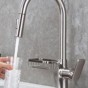 Single Handle Hot Cold Kitchen Faucet with Pull Down Sprayer