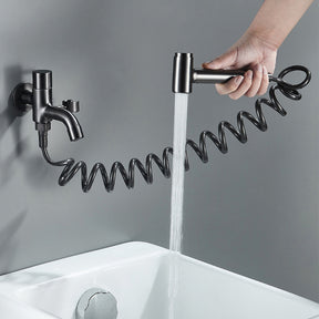 Gray Wall-mounted Bidet Set with Handheld Shower Sprayer