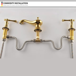 Antique 3 Hole Widespread Bathroom Faucet