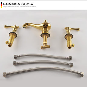 Antique 3 Hole Widespread Bathroom Faucet