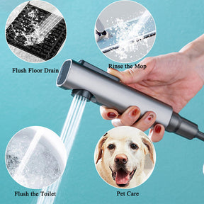 One in Two Out Adjustable Handheld Piano Keys Bidet Sprayer for Toilet
