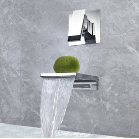 Waterfall Single Handle Wall Mounted Bathroom Sink Faucet