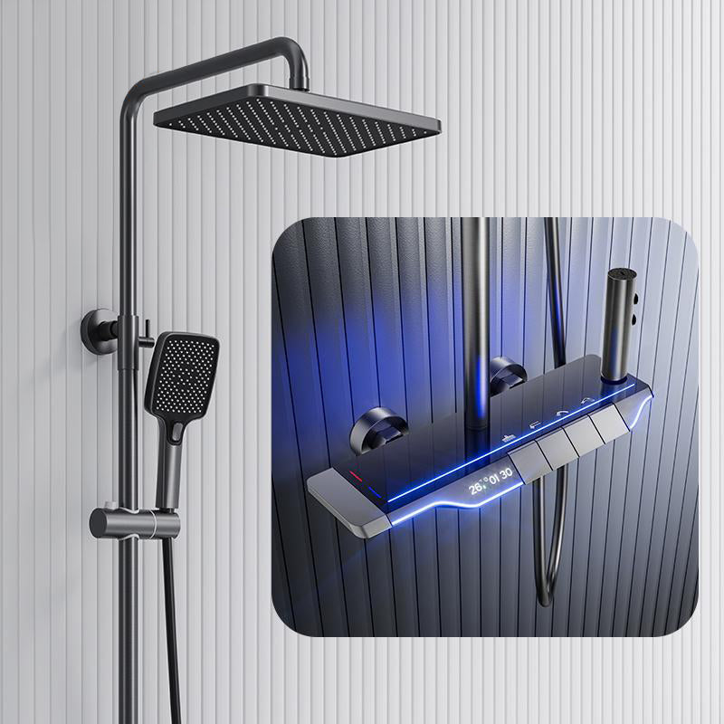 Goldenwarm Digital Shower System Intelligent Bathroom Temperature Display  Shower Faucet Set Rainfall Bathroom Mixer Bidet Shower Set