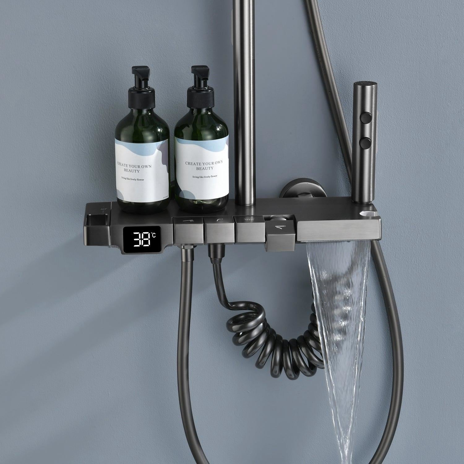 Advanced Shower System with Temperature Display