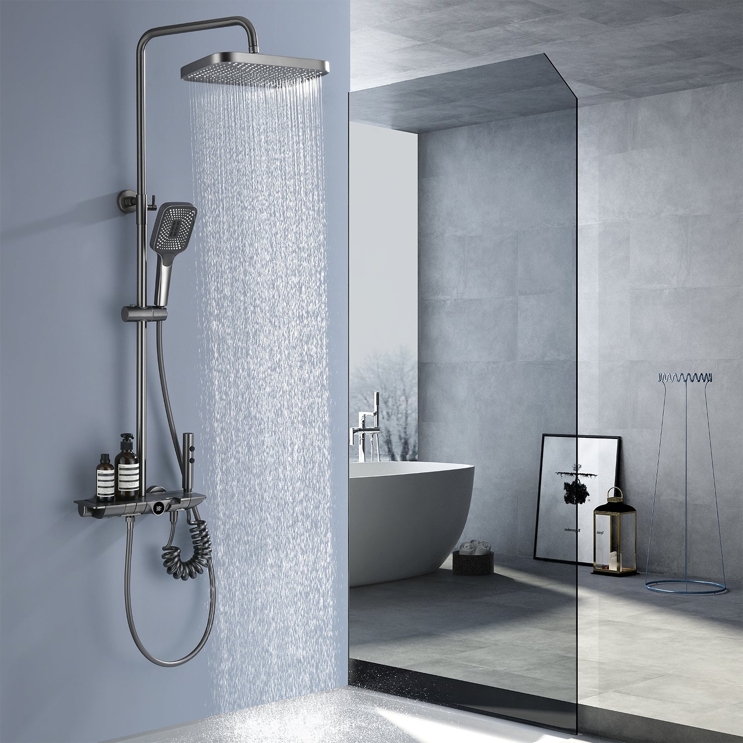 Intelligent Shower System with Multi-Function Water Outlets