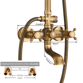 Classic Antique Brass in-wall Bathroom Outdoor Shower System