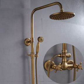 Antique Bronze Adjustable Wall Mounted Brass Shower Kit
