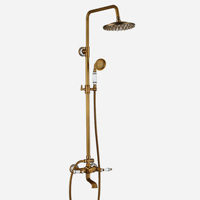 8 Inch Antique Brass Bathroom Faucet Shower Set