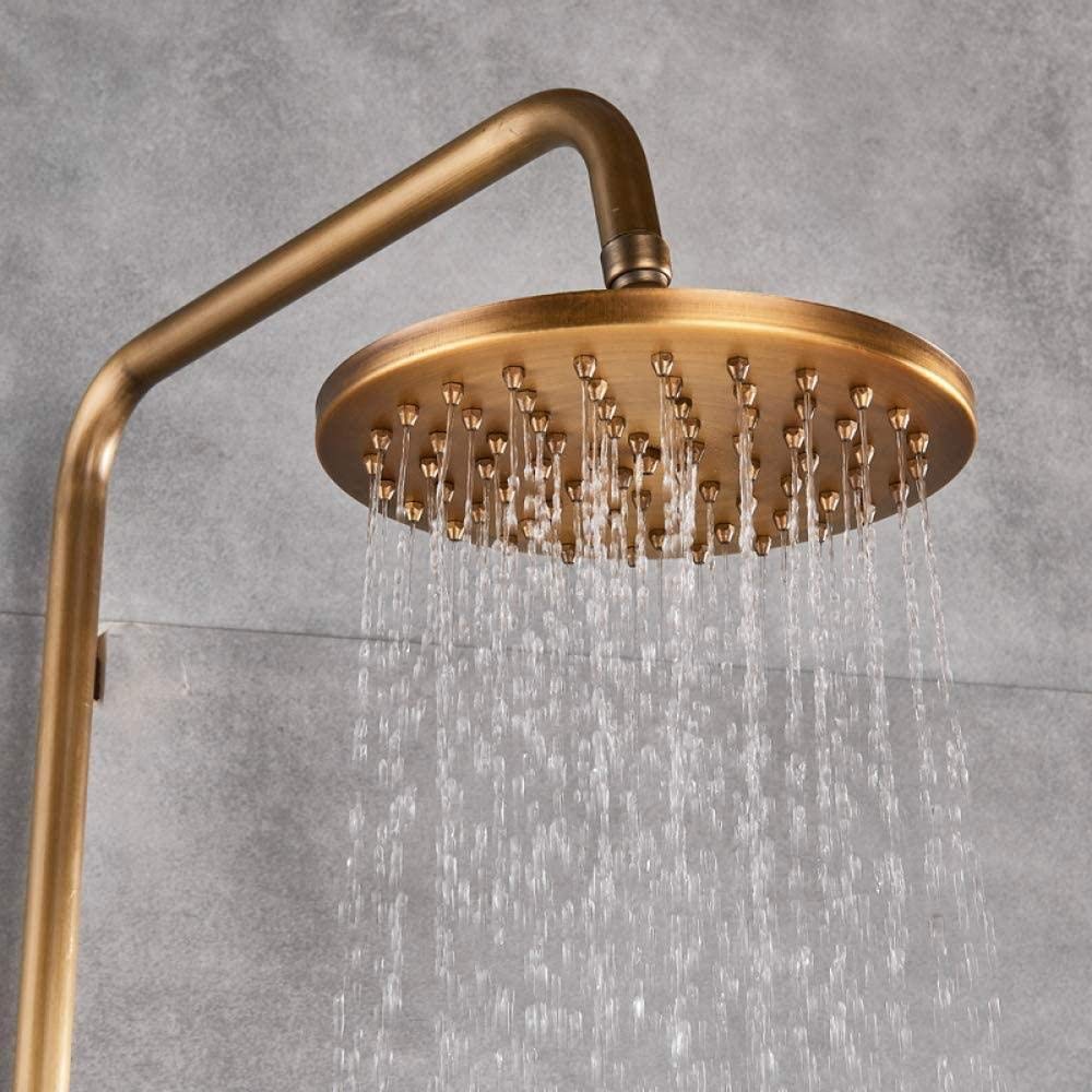 8 Inch Antique Brass Bathroom Faucet Shower Set