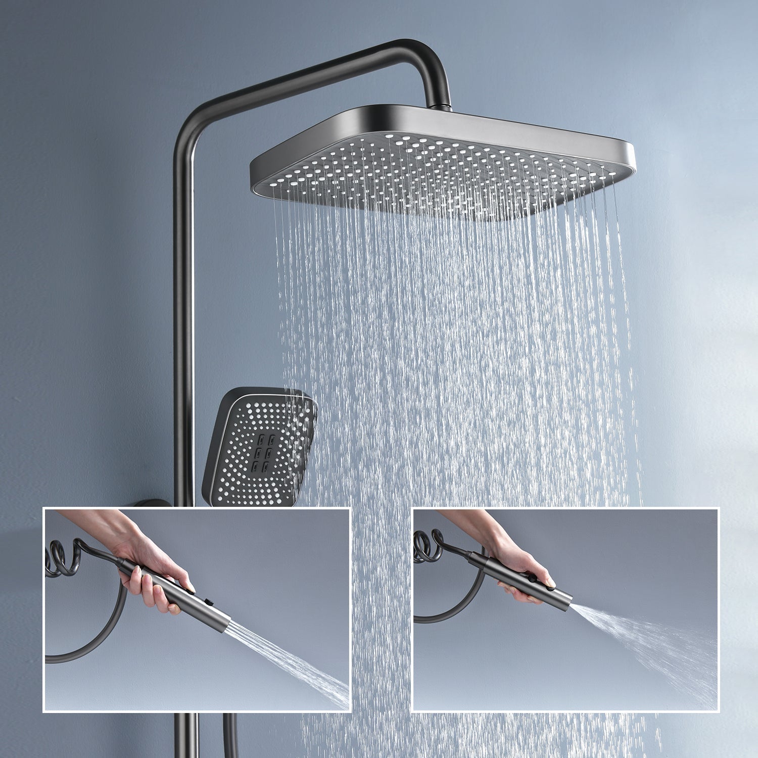 Smart Bathroom Shower Systems with Temperature Digital Display