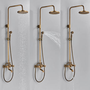 Retro Copper Shower Set with Brass Tap and Practical Showers